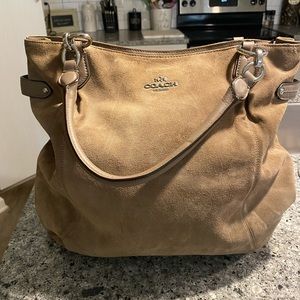 Suede Coach Bag